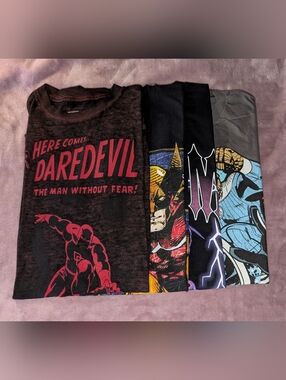 Big Bundle Of 4 Marvel Comics Soft Premium Graphic Tee's T-shirts Men's Size S